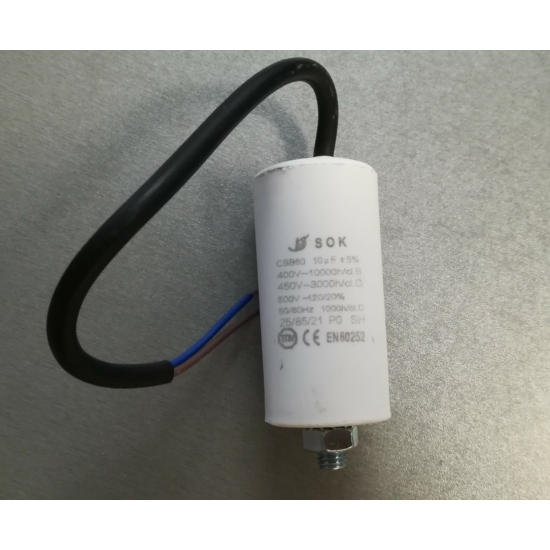Üzemi kondenzátor 10 µF kábeles